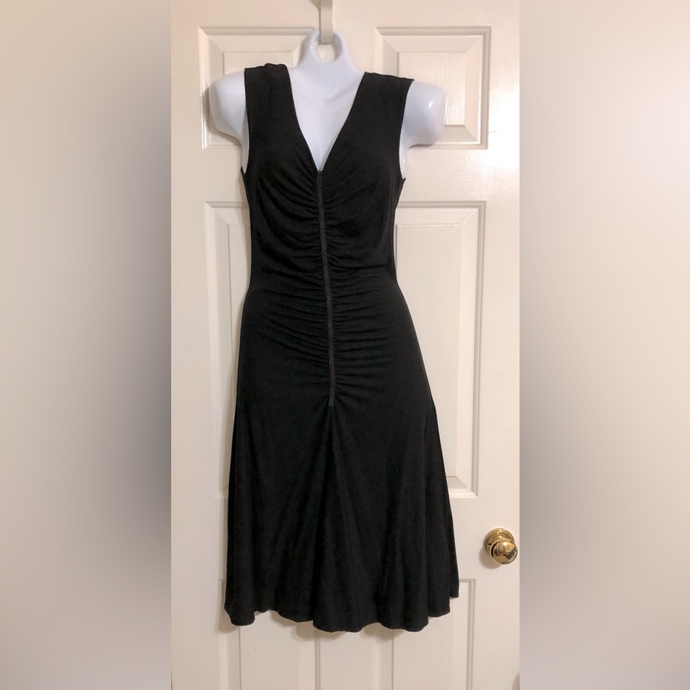 GUC Black dress with ruched front and back, size small